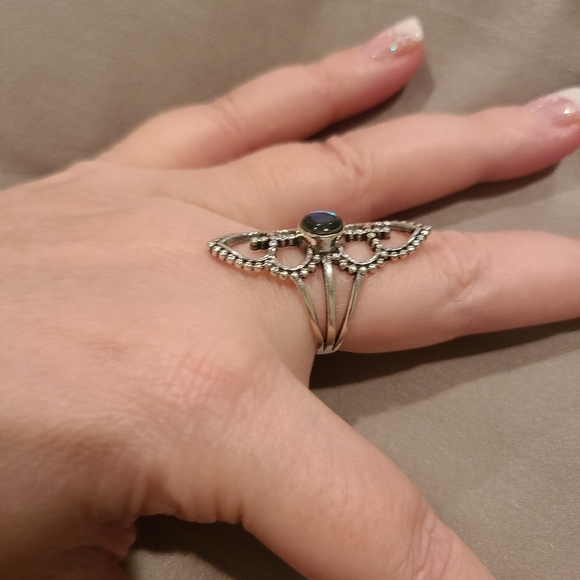 Sterling silver abalone shell ring - Picture 3 of 6